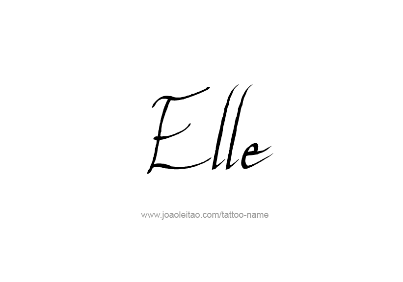 Tattoo Design Name Elle   