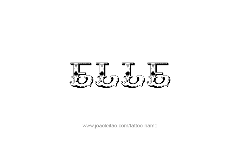 Tattoo Design Name Elle   