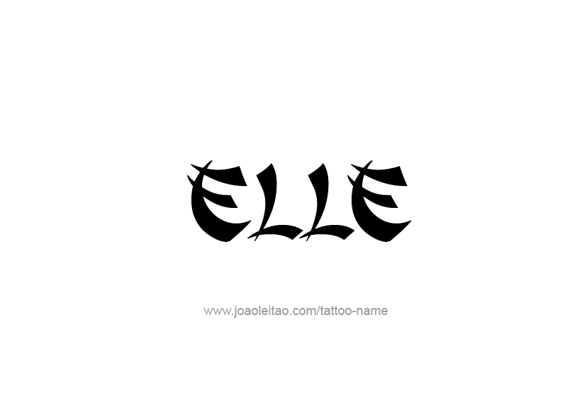 Tattoo Design Name Elle   