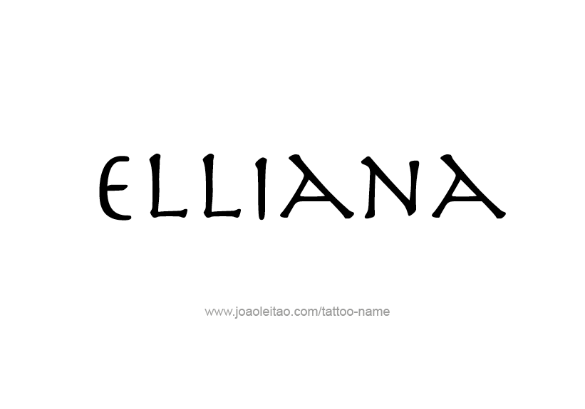 Tattoo Design Name Elliana   