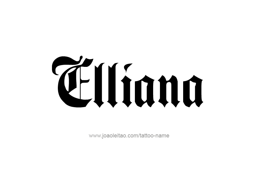 Tattoo Design Name Elliana   