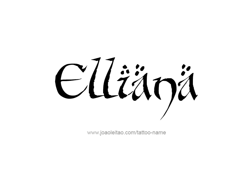 Tattoo Design Name Elliana   