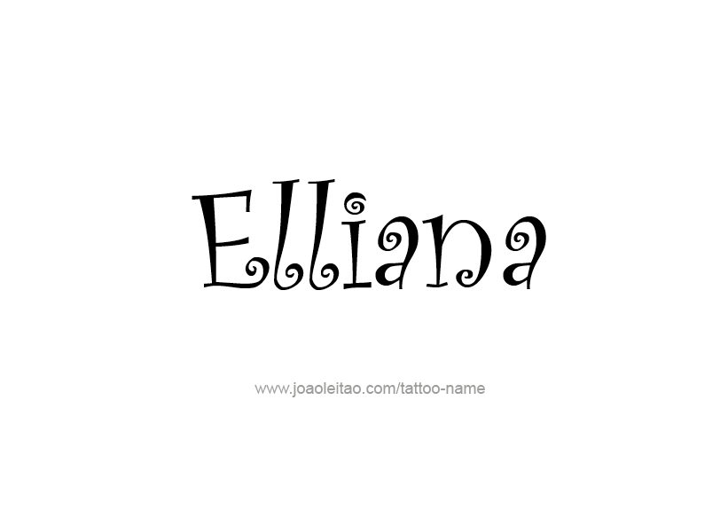 Tattoo Design Name Elliana   