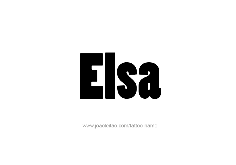 Elsa Name Tattoo Designs