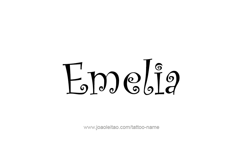 Tattoo Design Name Emelia   