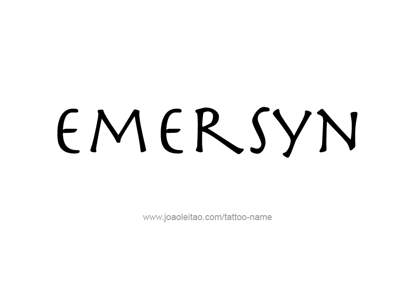 Tattoo Design Name Emersyn   