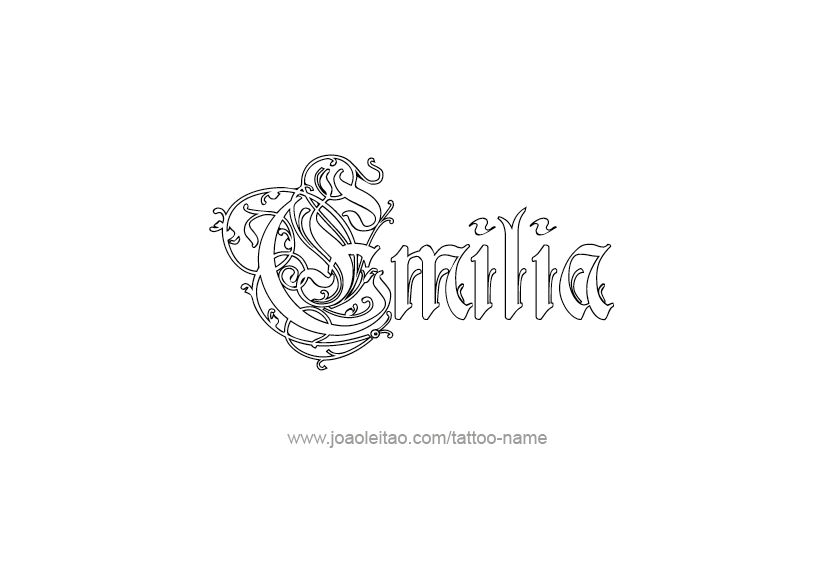 Tattoo Design Name Emilia   