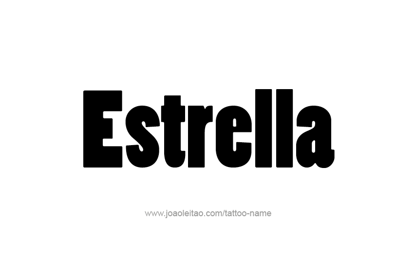 Tattoo Design Name Estrella   