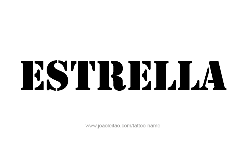 Tattoo Design Name Estrella   