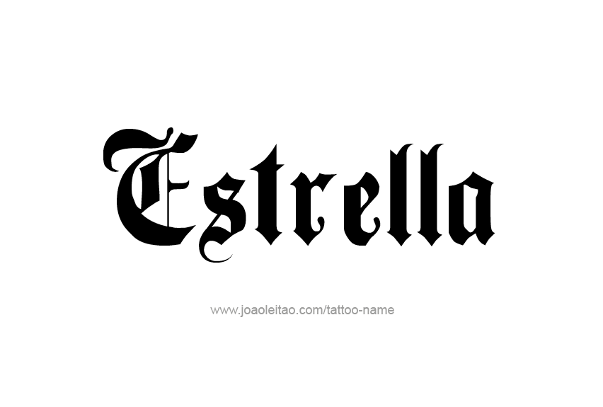 Tattoo Design Name Estrella   