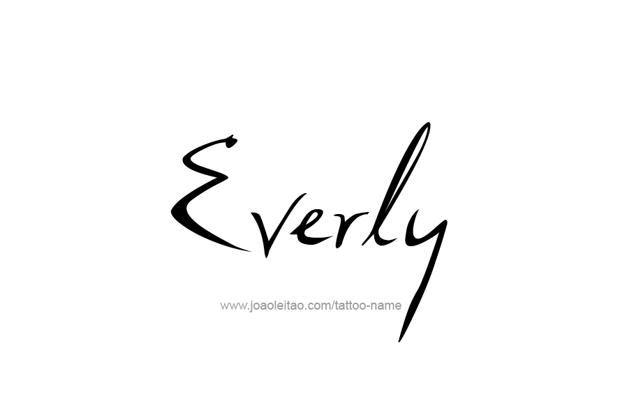 Tattoo Design Name Everly   