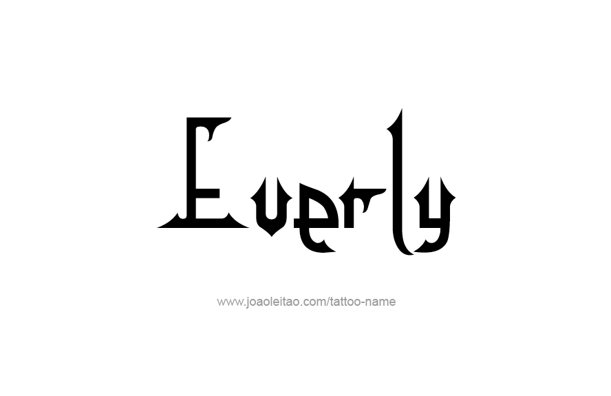 Tattoo Design Name Everly   