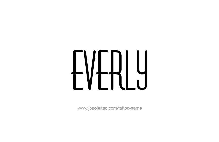 Tattoo Design Name Everly   