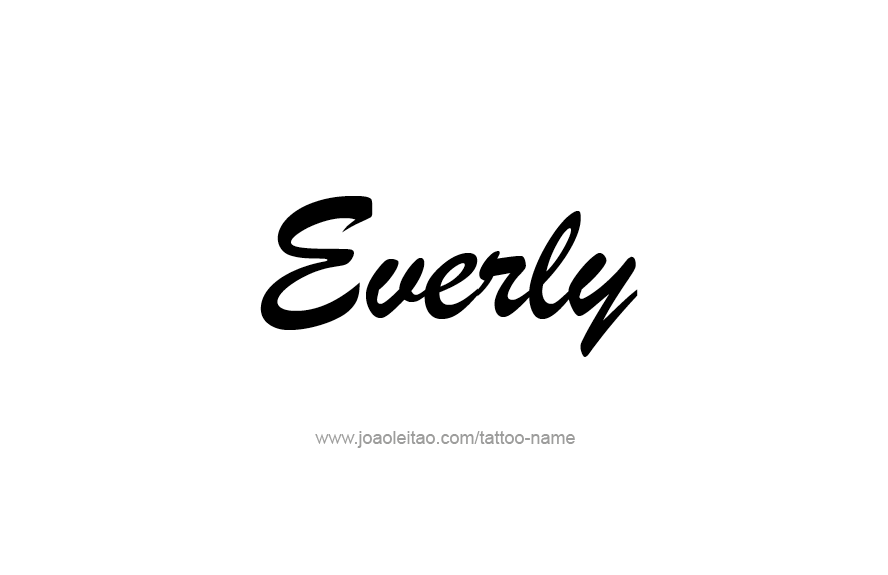 Tattoo Design Name Everly   