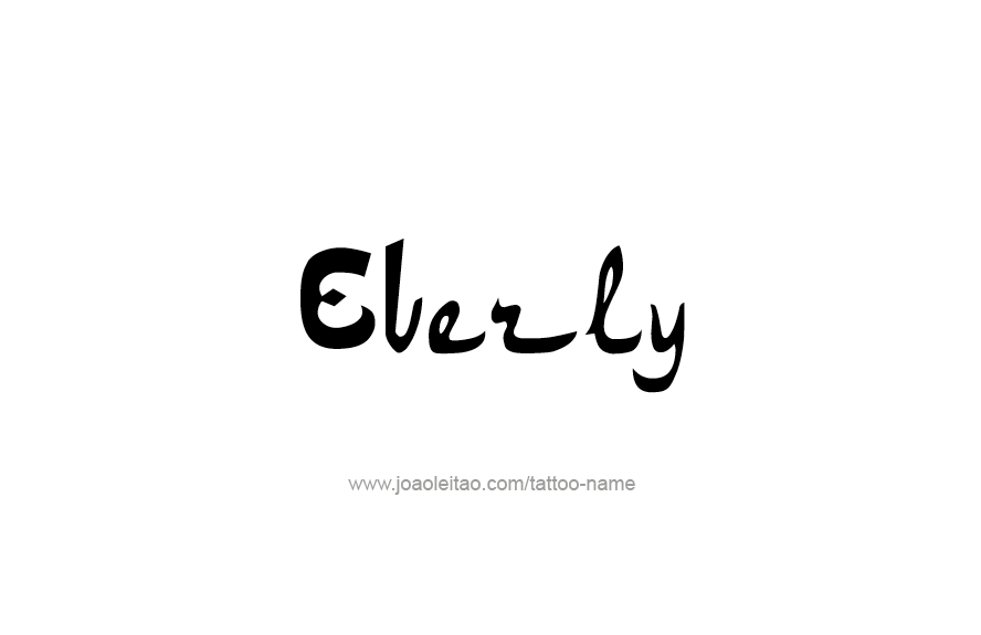 Tattoo Design Name Everly   