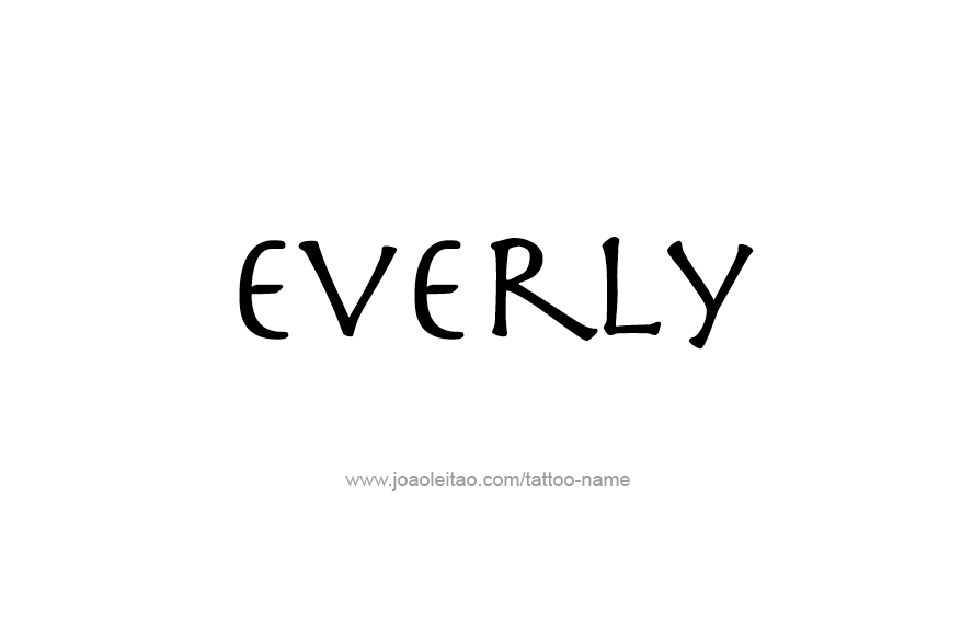 Tattoo Design Name Everly   