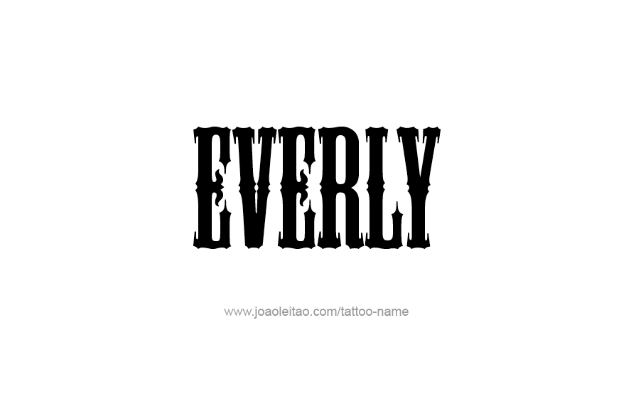 Tattoo Design Name Everly   