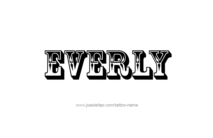 Tattoo Design Name Everly   