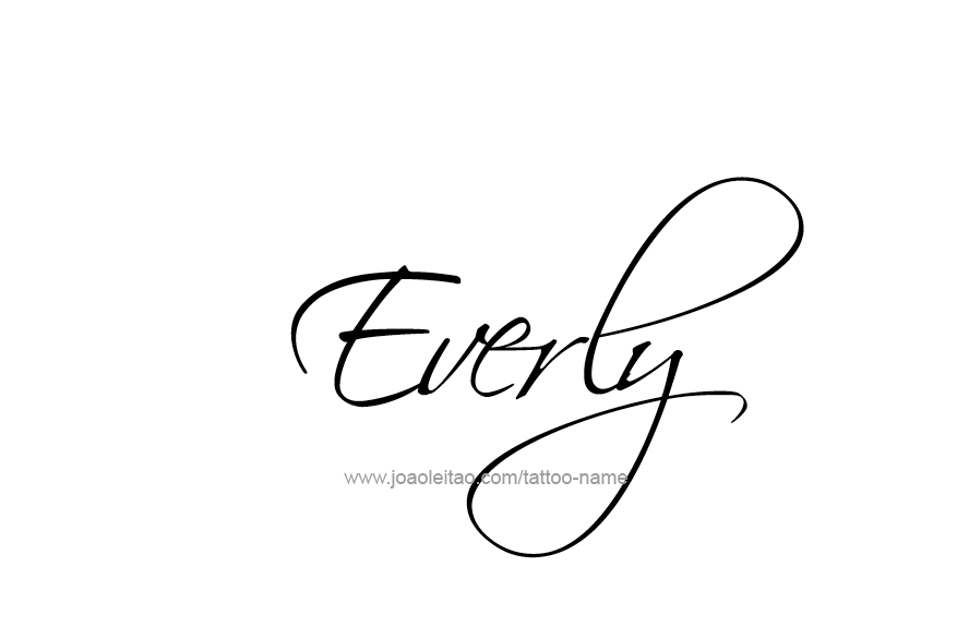 Tattoo Design Name Everly   