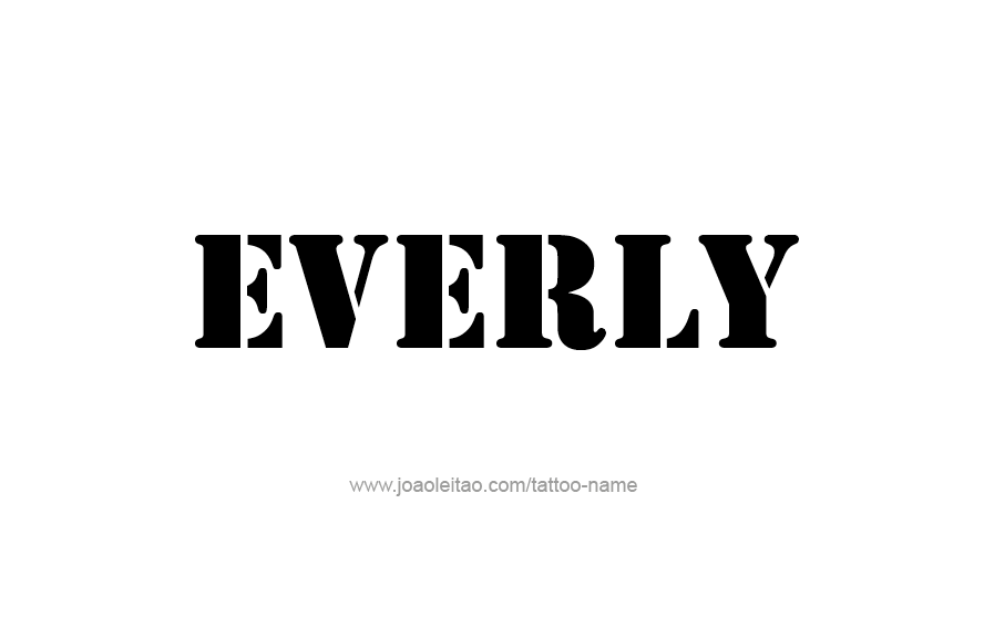 Tattoo Design Name Everly   