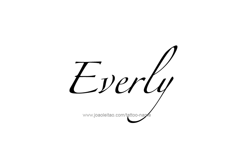 Tattoo Design Name Everly   