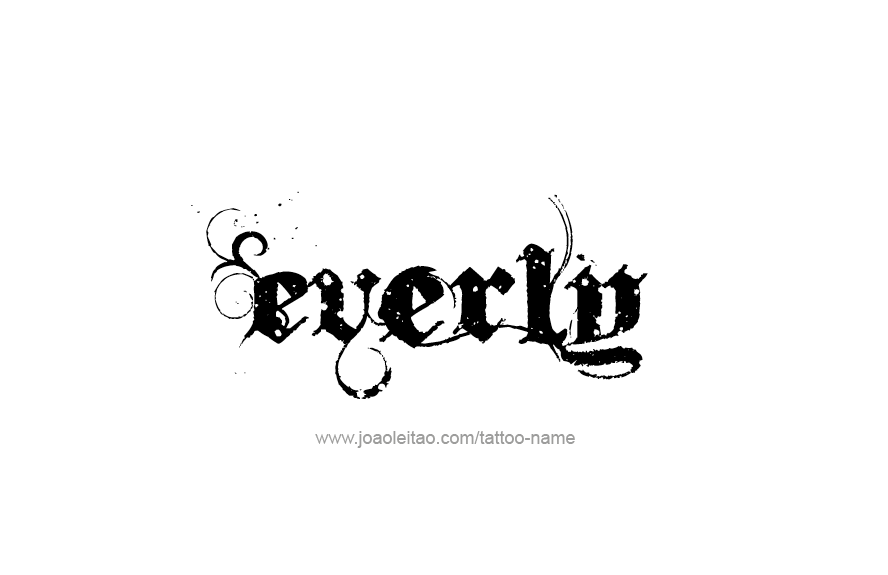 Tattoo Design Name Everly   