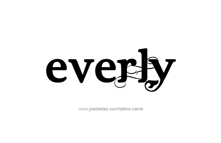 Tattoo Design Name Everly   