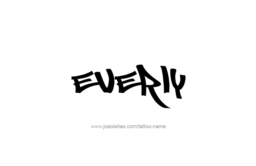 Tattoo Design Name Everly   