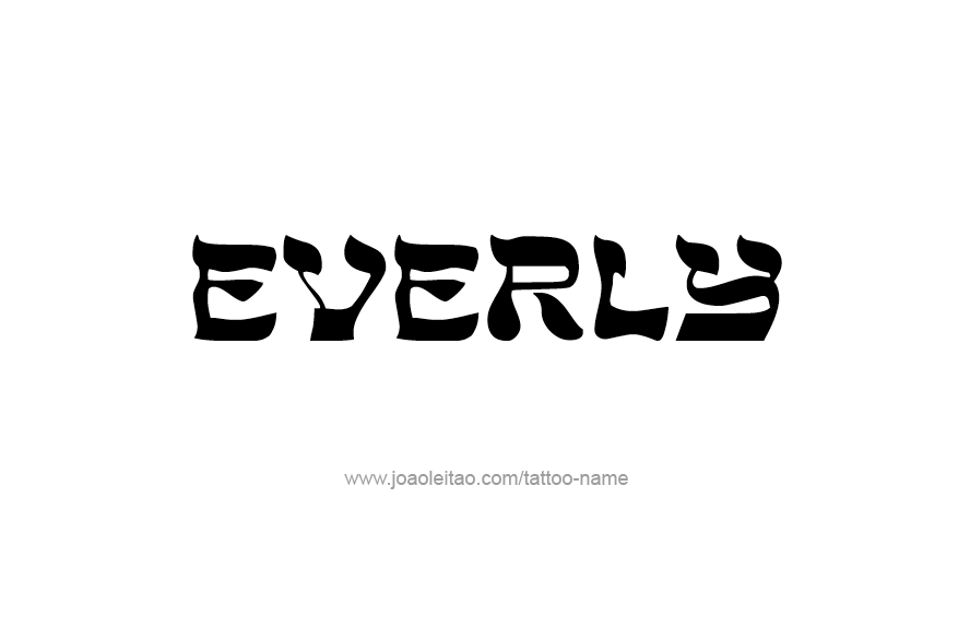 Tattoo Design Name Everly   