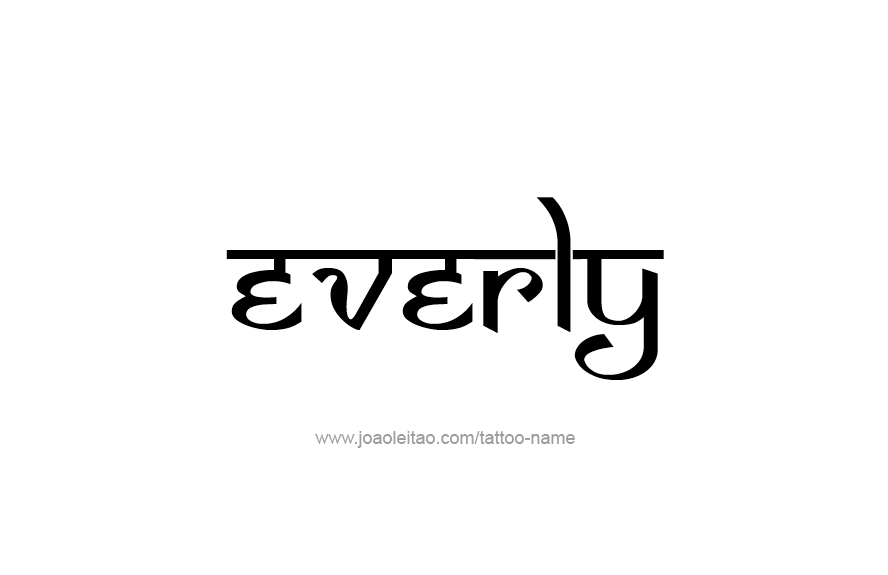 Tattoo Design Name Everly   