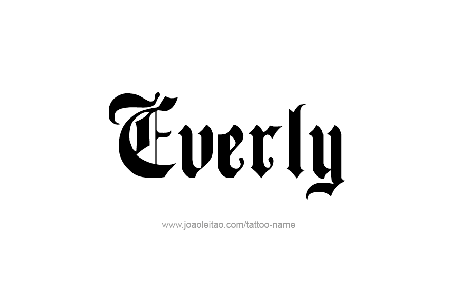 Tattoo Design Name Everly   