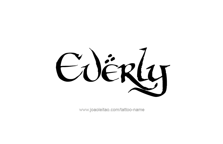 Tattoo Design Name Everly   