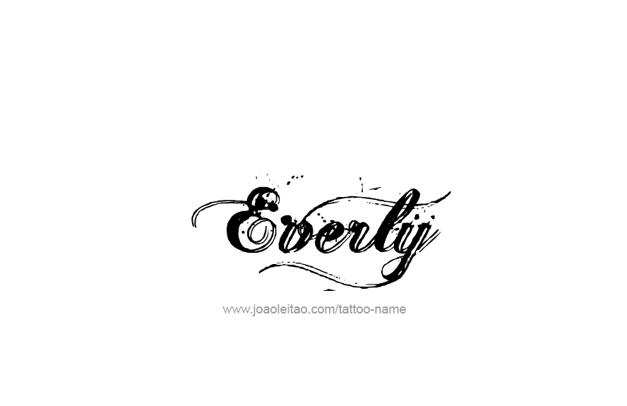 Tattoo Design Name Everly   