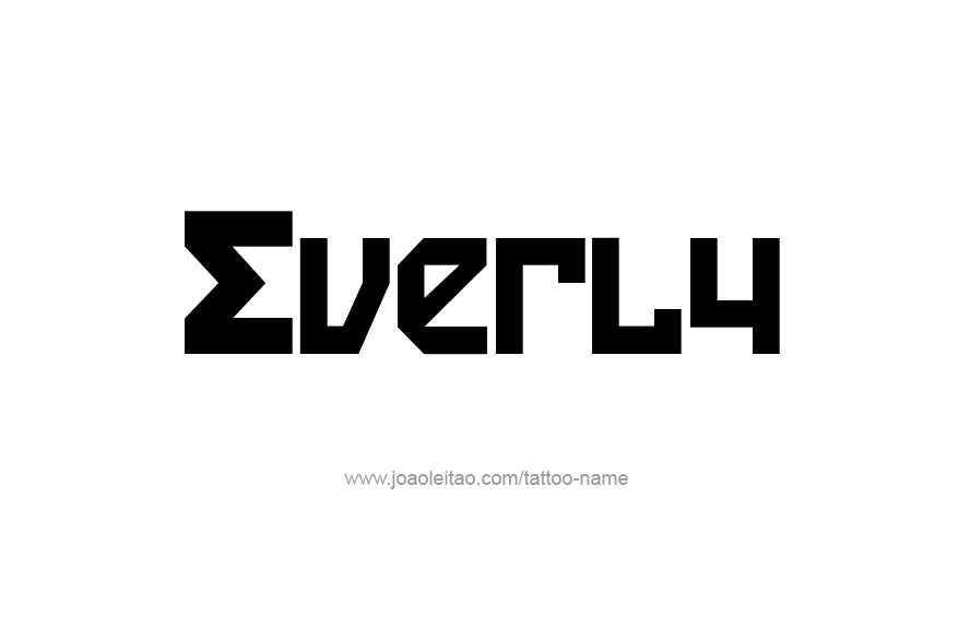 Tattoo Design Name Everly   