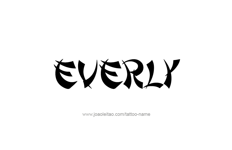 Tattoo Design Name Everly   