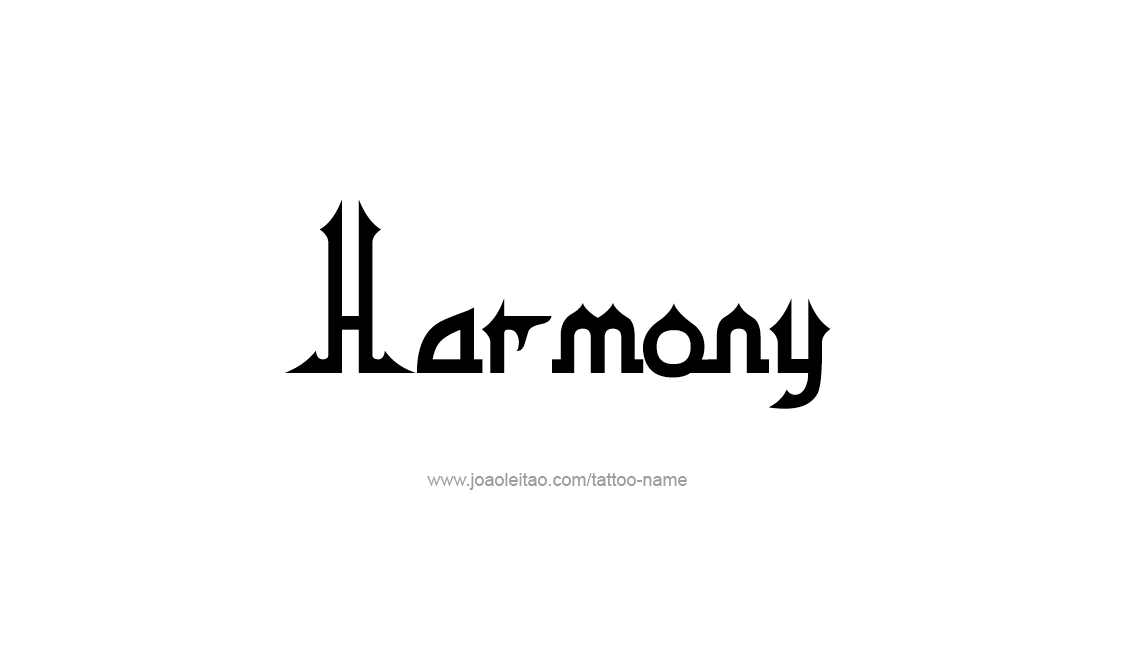 Tattoo Design Inspiration Name Harmony   