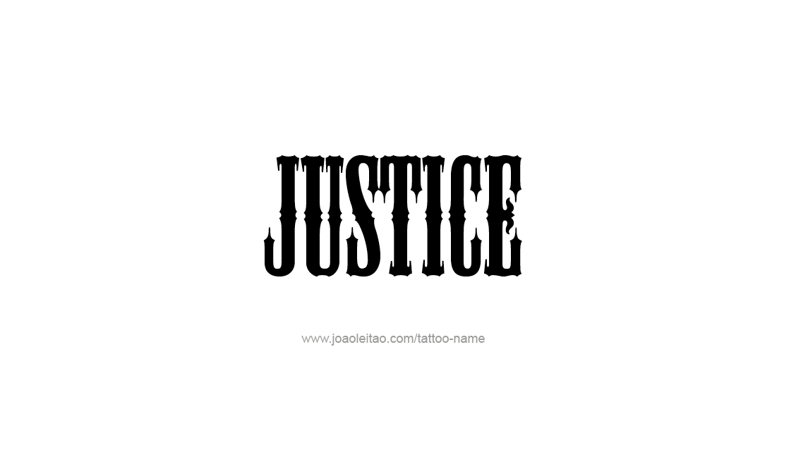 Tattoo Design Name Justice   