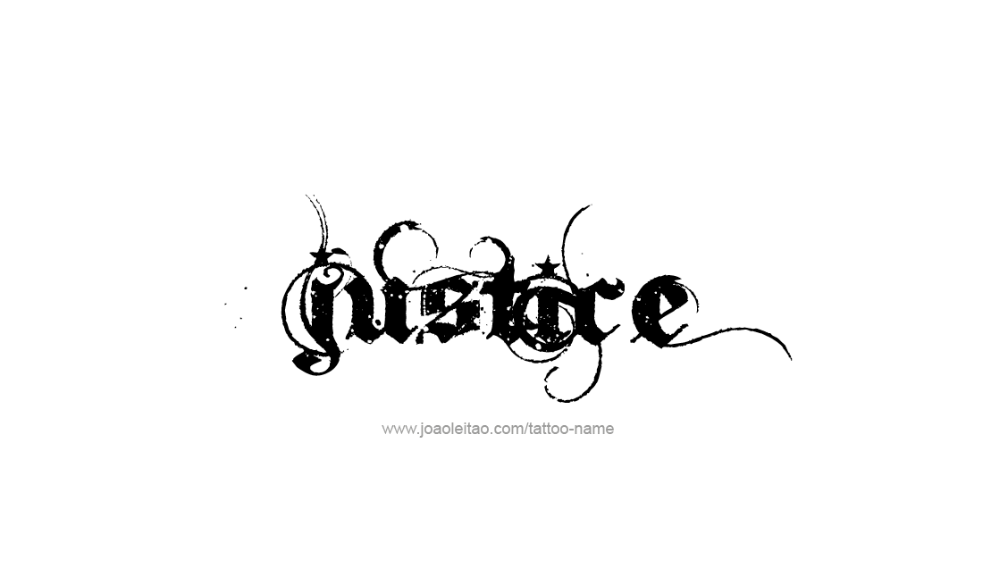 Tattoo Design Name Justice   