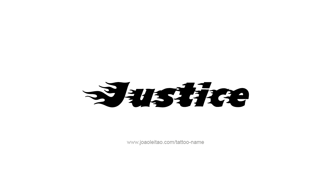 Tattoo Design Name Justice   