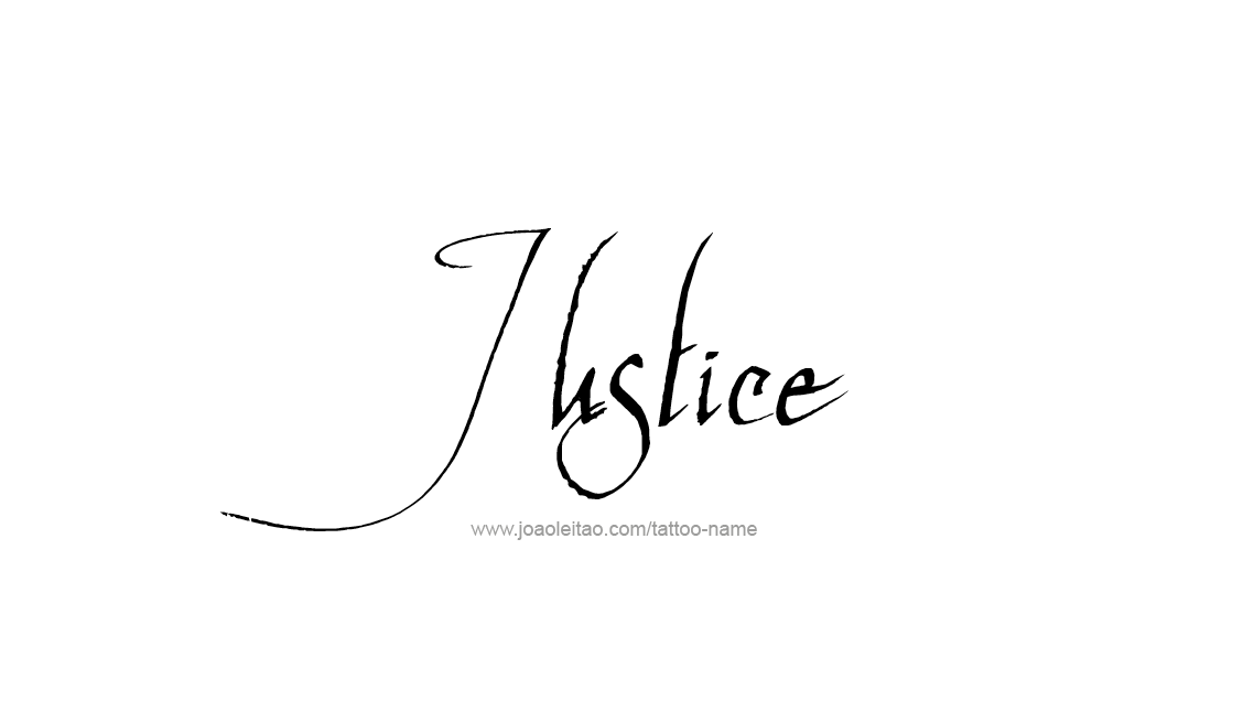 Tattoo Design Name Justice   