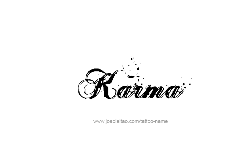 Karma Name Tattoo Designs
