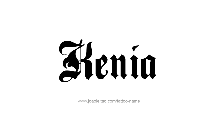 Kenia Name Tattoo Designs