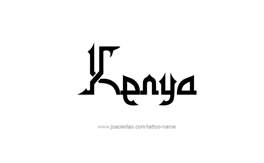 Kenya Name Tattoo Designs