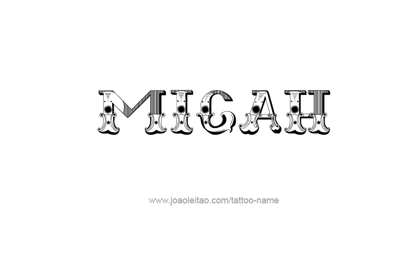 Tattoo Design Name Micah