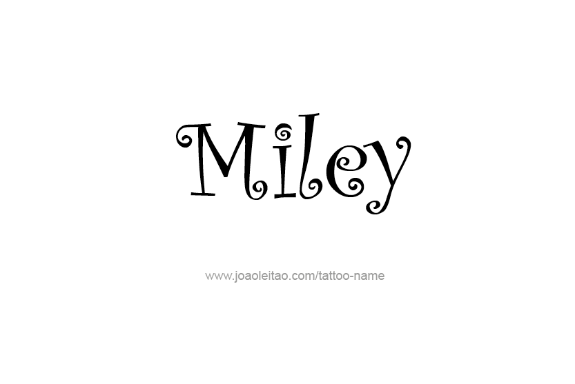 Tattoo Design Name Miley