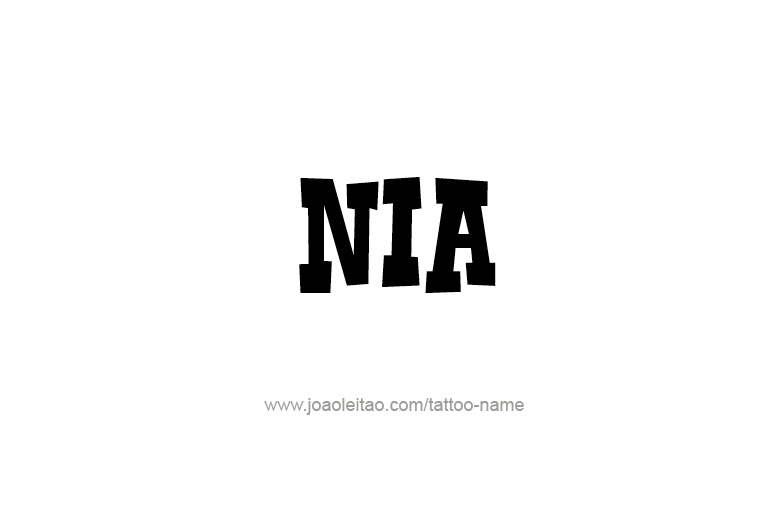 Tattoo Design Name Nia