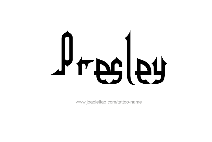 Tattoo Design Name Presley   