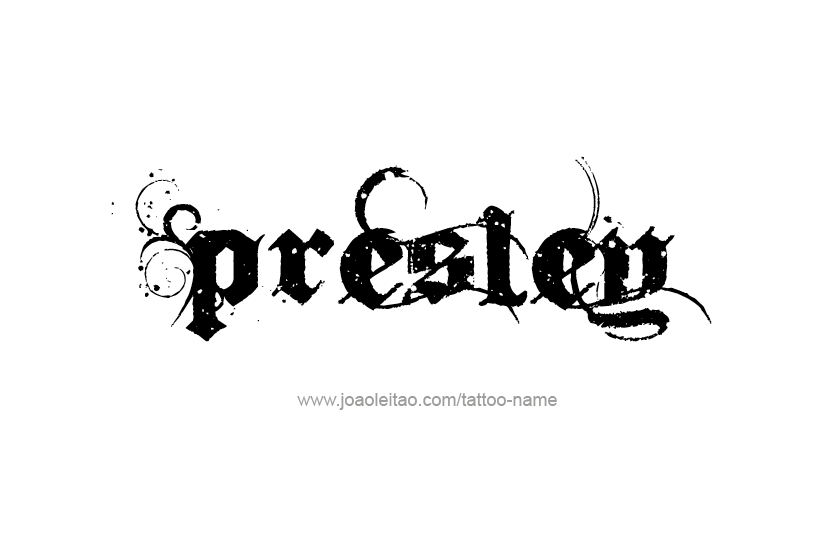 Tattoo Design Name Presley   