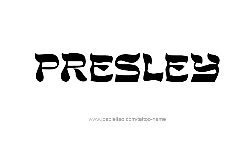 Tattoo Design Name Presley   