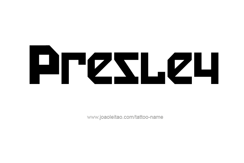 Tattoo Design Name Presley   